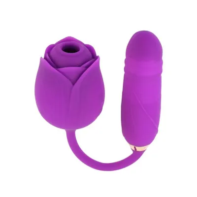 Amore Elegant Rose And Egg Suction Vibrator Purple