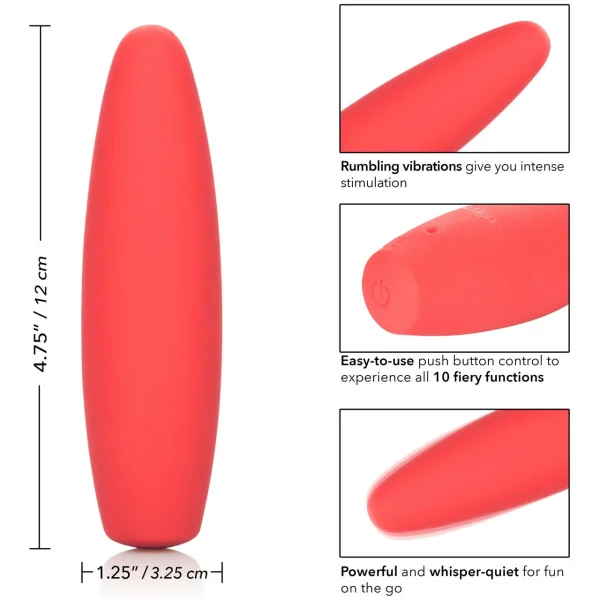 Red Hot Flame Silicone Rechargeable Clitoral Vibrator by CalExotics