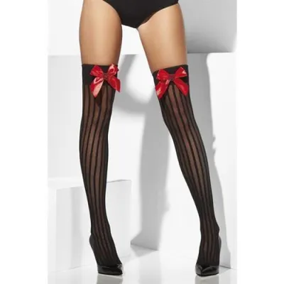 Stockings With Bow and Heart Black Fv 32108