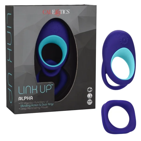 Link Up Alpha Silicone Rechargeable Vibrating Cock Ring By CalExotics
