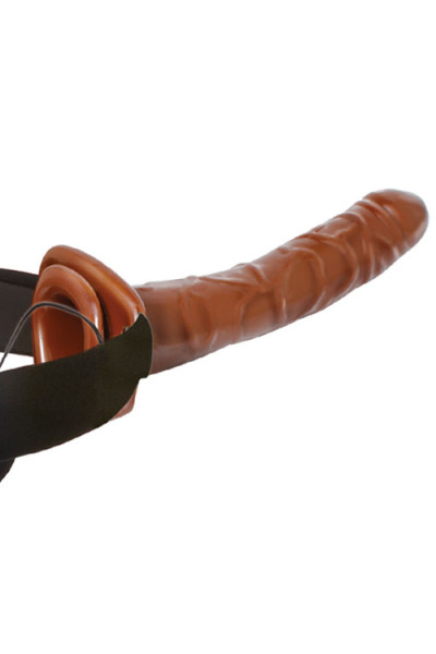 Pipedream 10" Chocolate Dream Vibrating Hollow Strap-On