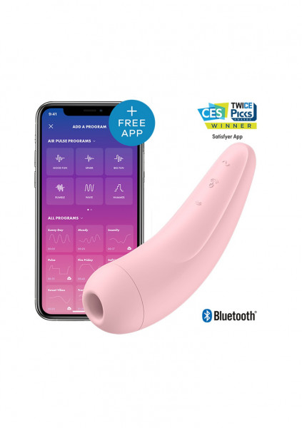 Satisfyer Curvy 2+ Pink App Controlled Vibrating Clitoral Stimulator