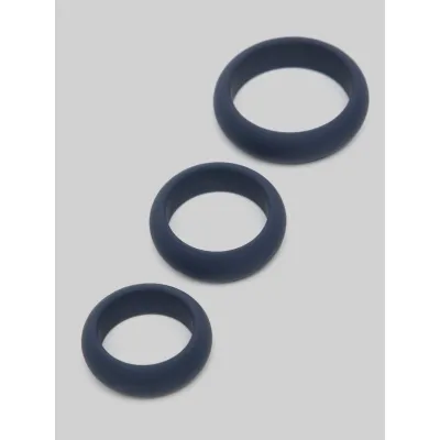 Lovehoney True Blue Silicone Cock Ring Set 3 Count
