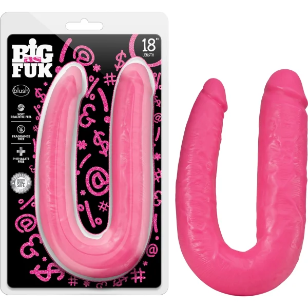 Big As Fuk 18 Inch Double Headed Cock By Blush - Pink
