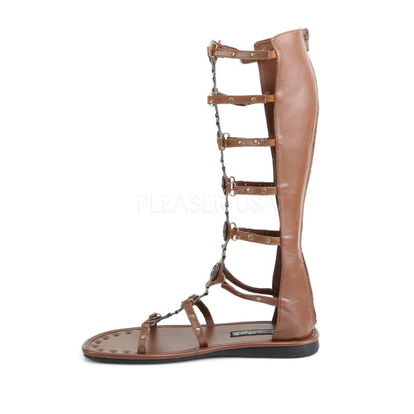 ROMAN-15 - Brown Pu Men's Roman, Gladiator Sandal — image 3 of 4