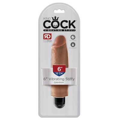 King Cock 6 Inch Vibrating Stiffy Tan 6 Inch