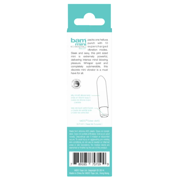 VeDO Bam 10-Mode Rechargeable Silicone Bullet Vibrator
