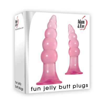 Fun Pink Jelly Butt Plugs x2