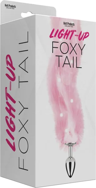 Foxy Tail - Light Up Faux Fur Butt Plug - Pink Plug - Pink