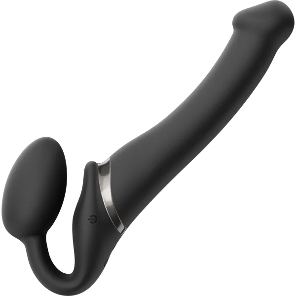 Strap-on-Me Silicone Vibrating Remote Control Strapless Strap-On - Medium Black