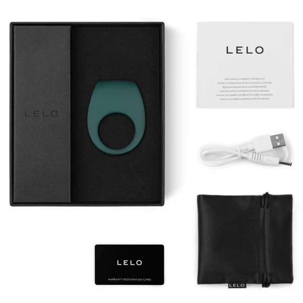 LELO Tor 2 Vibrating Waterproof Cock Ring for Couples - Dark Green