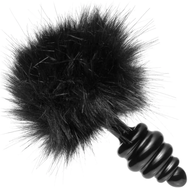 Black Bunny Tail Anal Plug