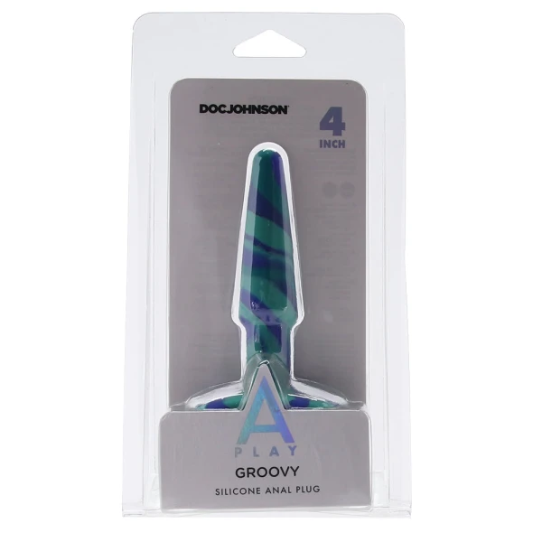 A-Play Groovy Silicone 4" Anal Plug By Doc Johnson - Ocean