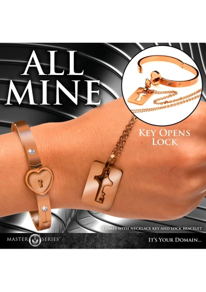 Cuffed Locking Bracelet and Key Necklace