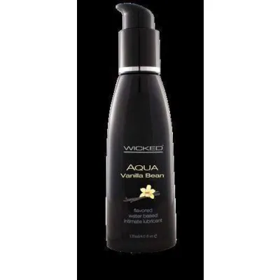 Aqua Vanilla Bean Flavored Water Based Intimate Lubricant 2 Oz