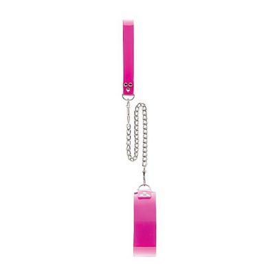 Pink Translucent Slave Collar With Velcro Pink