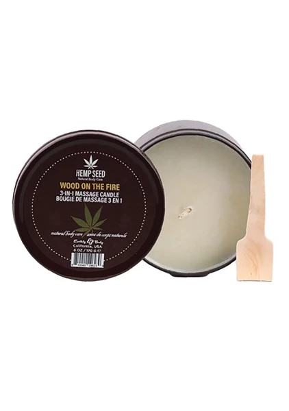 3-in-1 Holiday Massage Candle 6oz in Wood On The Fire