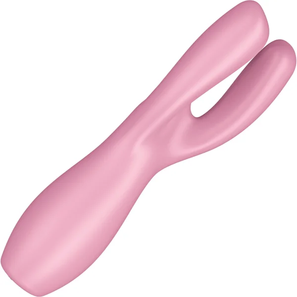 Satisfyer Threesome 3 Rechargeable Waterproof 12-Function Dual Stimulation Vibrator - Pink