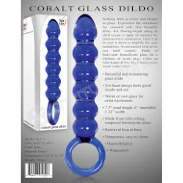 Adam & Eve Cobalt Glass Dildo