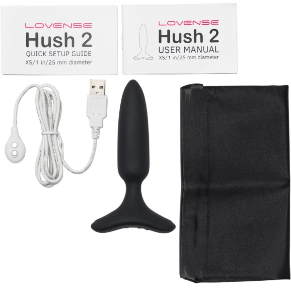 Lovense Hush 2 XS App Controlled Rechargeable Vibrating Butt Plug 1 Inch