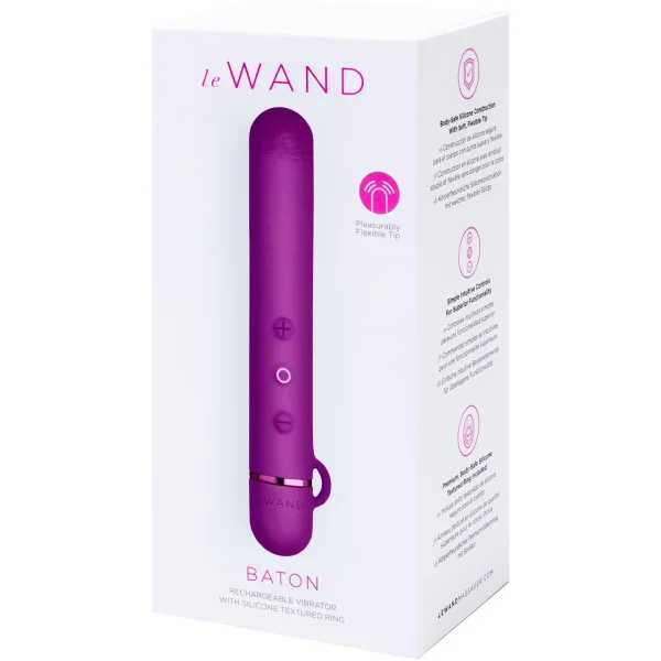 Le Wand Chrome Baton Bullet Vibrator - Dark Cherry