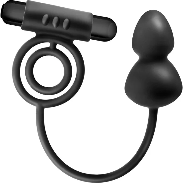 Anal Adventures Platinum Plug With Vibrating Cock Ring