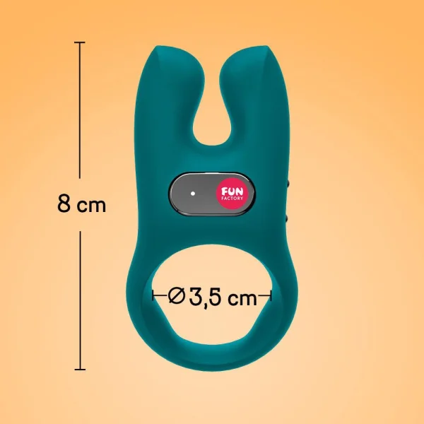 Fun Factory NOS Vibrating Silicone Cock Ring - Blue