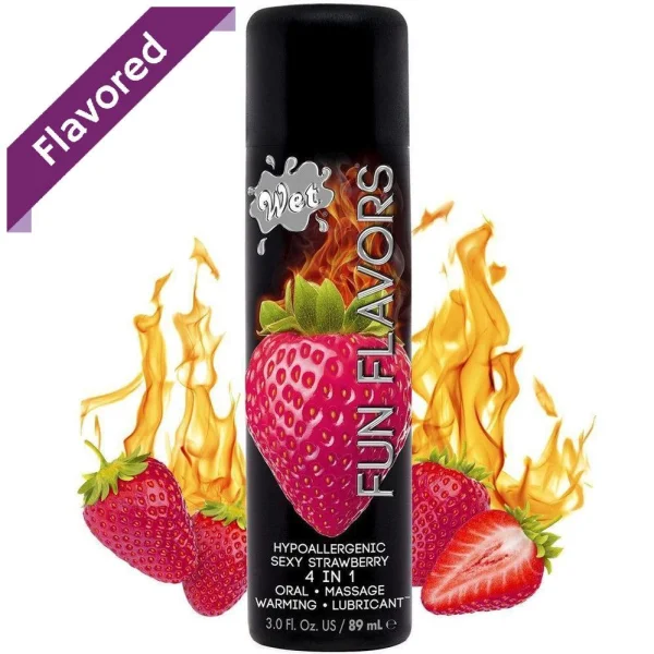 Wet Fun Flavors Sexy Strawberry Warming Water-Based Lube | 3oz