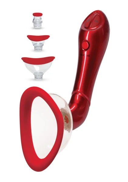 Bloom-Intimate Body Pump - Limited Edition - Red Automatic Vibrating - Rechargeable - 4-In-1 Interchangeable Set