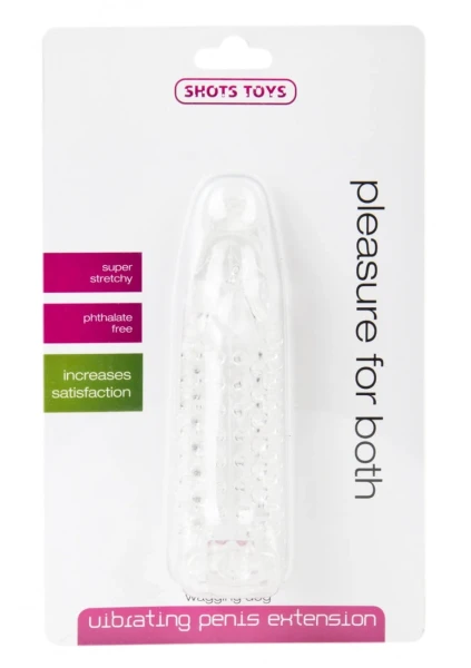 Wagging Dog Vibrating Penis Extension - Transparent