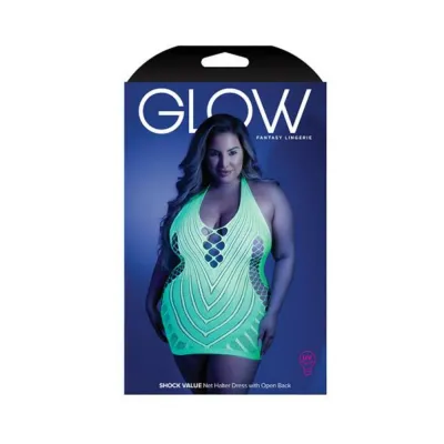 Glow Shock Value Halter Dress Neon Green Qs