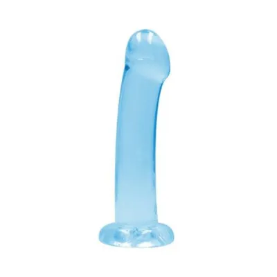 Realrock Crystal Clear Non realistic Dildo With Suction Cup 6 7 In Blue