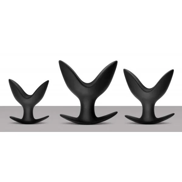 Ass Anchors 3 Piece Silicone Anal Anchor Set Black