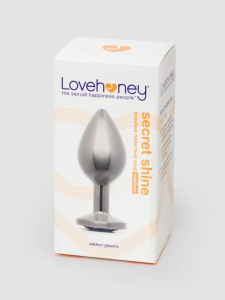 Lovehoney Gunmetal Jeweled Metal Medium Butt Plug 3 Inch
