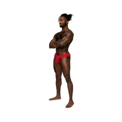 Male Power Sassy Lace Skirt Jock Red L xl