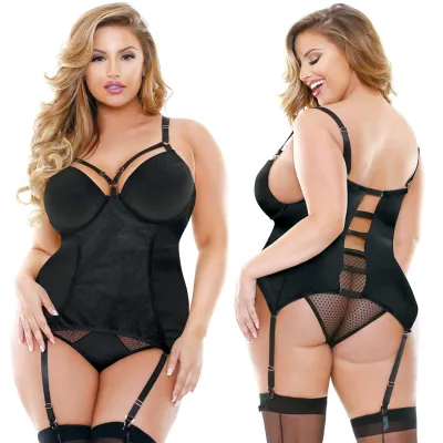 Curve Odessa Molded Cup Bustier Matching Panty by Fantasy Lingerie