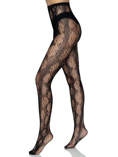 Python Net Tights - One Size - Black