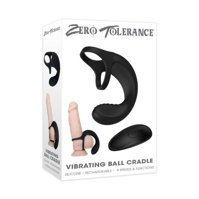 Zero Tolerance Vibrating Ball Cradle Black USB Rechargeable Vibrating Cock Ring
