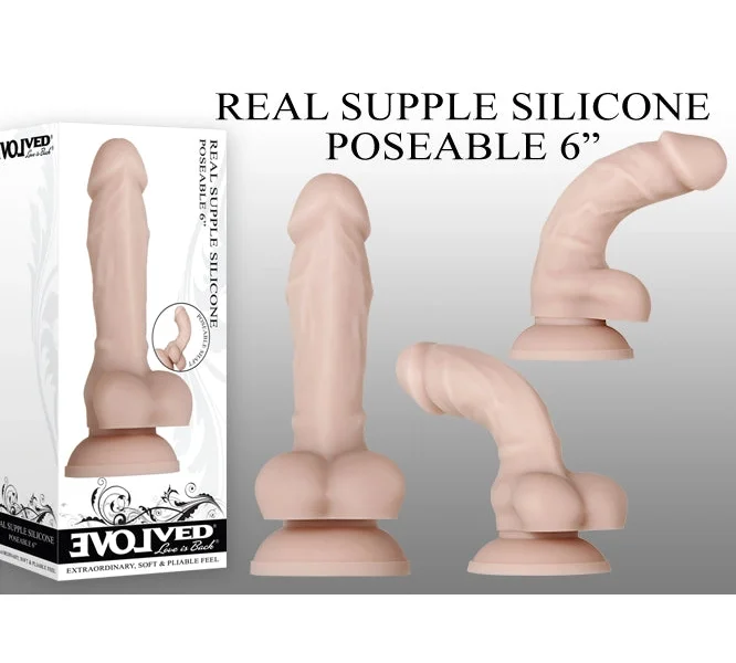 Real Supple Silicone Posable 6 Inch Mini Dildo by Evolved Novelties