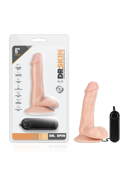 Dr. Skin - Dr. Spin - 8 Inch Gyrating Realistic Dildo - Vanilla