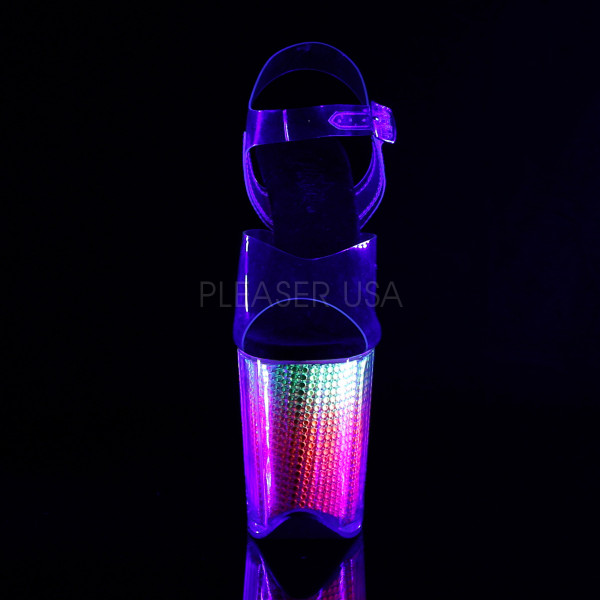 8 inches Heel, 4 inches PF Ankle Strap Sandal W/Simulated RS Filled BTM — image 6 of 8