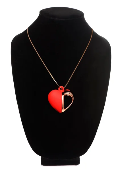 Charmed 10X Vibrating Silicone Rechargeable Heart Necklace