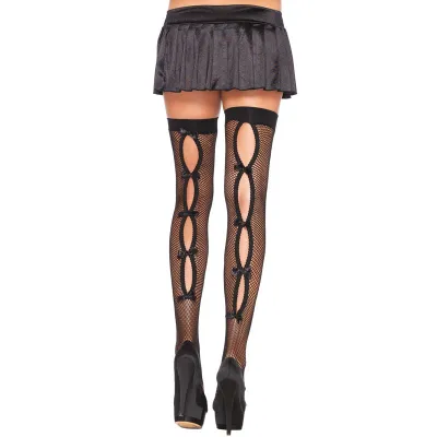 Leg Avenue Keyhole Backseam Thigh Highs UK 8 to 14