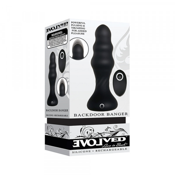 Evolved Backdoor Banger Rechargeable Silicone - Black