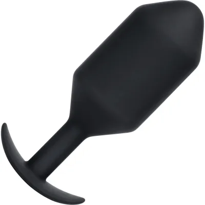 b Vibe Snug Plug 7 XXXXL Silicone Weighted Butt Plug Black