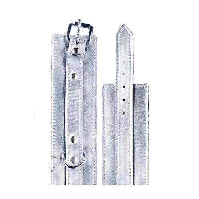 Bound X Silver Metallic Leather Wrist Cuffs