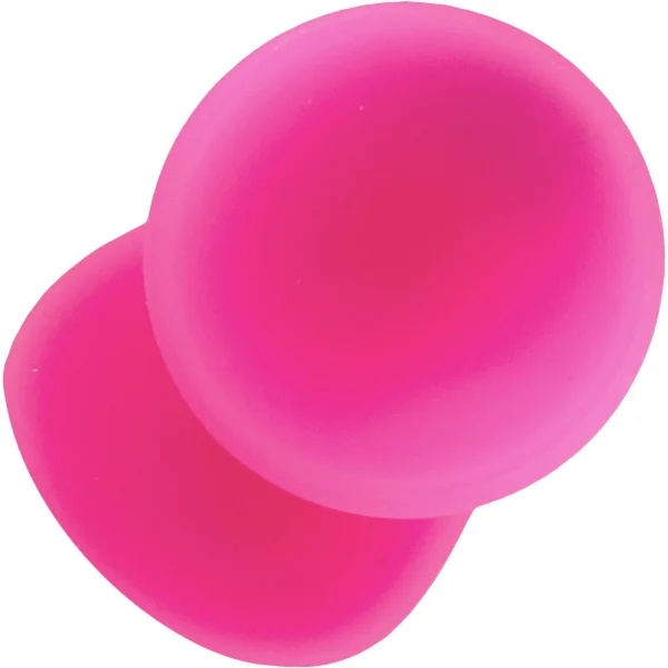 Cotton Candy Cream Puff 6.5" Silicone Suction Cup Dildo With Balls - Pink