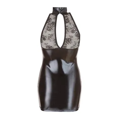 Wetlook Dress With Lace Insert