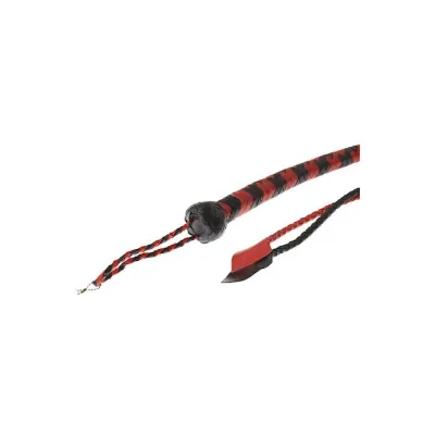 Bound X Woven Leather Double Leaf Whip