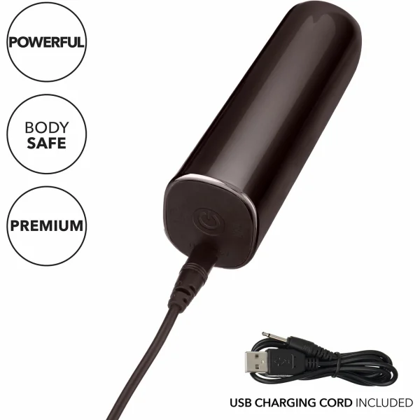 Glam Supercharged Waterproof Rechargeable Power Bullet By CalExotics - Black